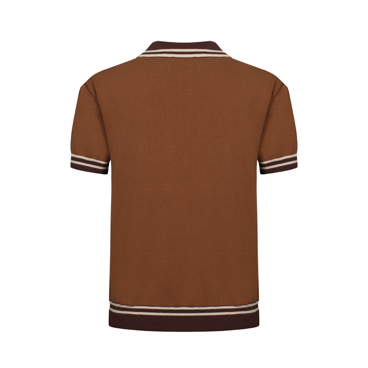 OXKNIT Men Vintage Clothing 1960s Mod Style Brown Retro Polo Knitted Wear