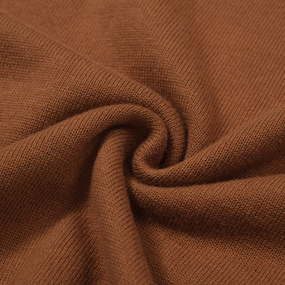 OXKNIT Men Vintage Clothing 1960s Mod Style Brown Retro Polo Knitted Wear