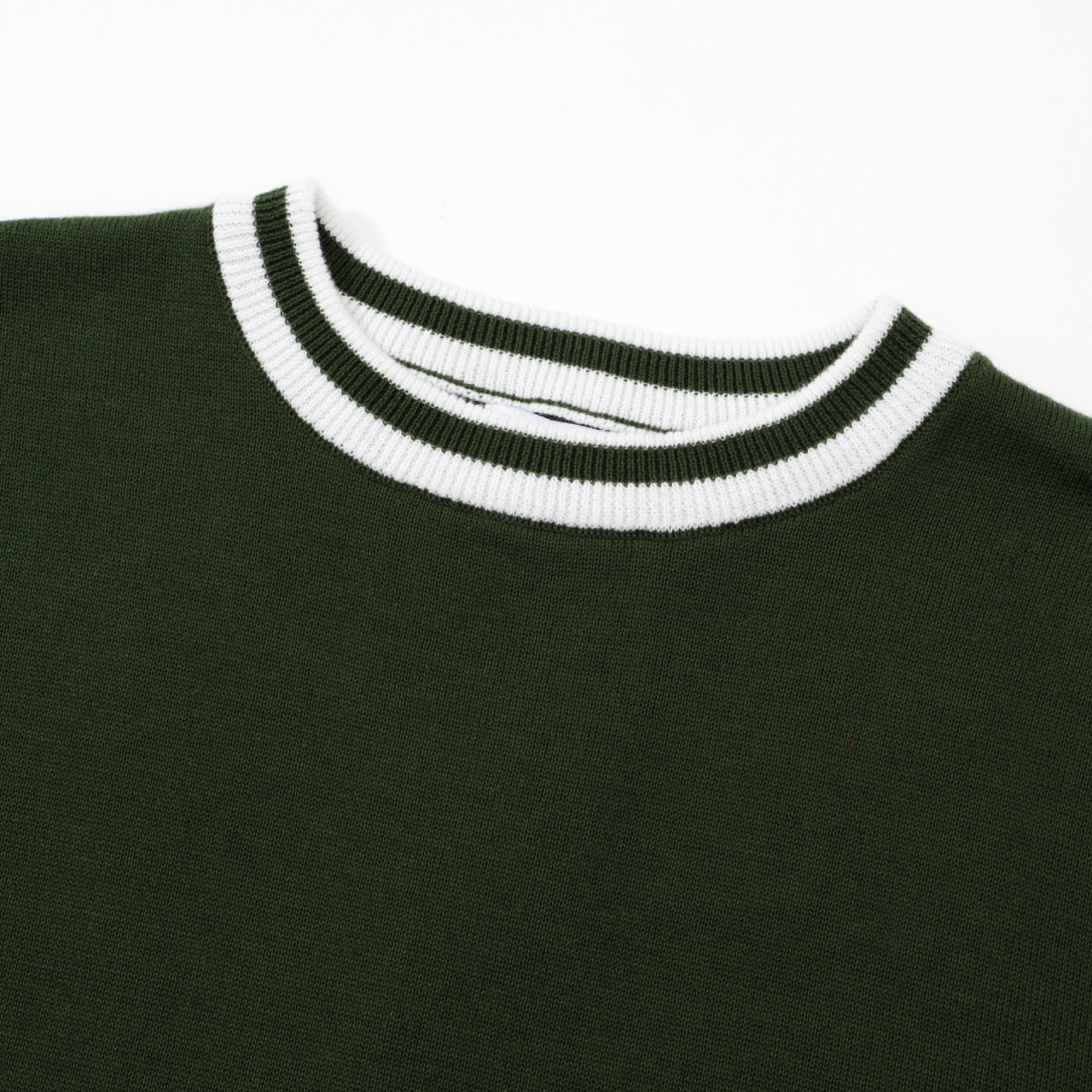 OXKNIT Men Vintage Clothing 1960s Mod Style Casual Army Green Knit Long Sleeve Solid Retro Tshirt