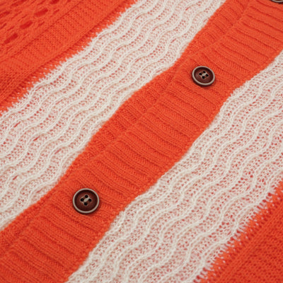OXKNIT Men Vintage Clothing 1960s Mod Style Casual Beach Orange Knitted Resort Shirt Retro Polo 