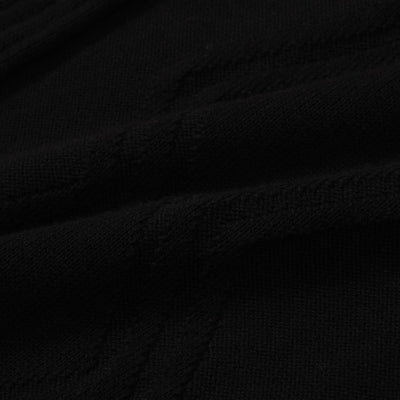 OXKNIT Men Vintage Clothing 1960s Mod Style Casual Black Knit Retro Polo