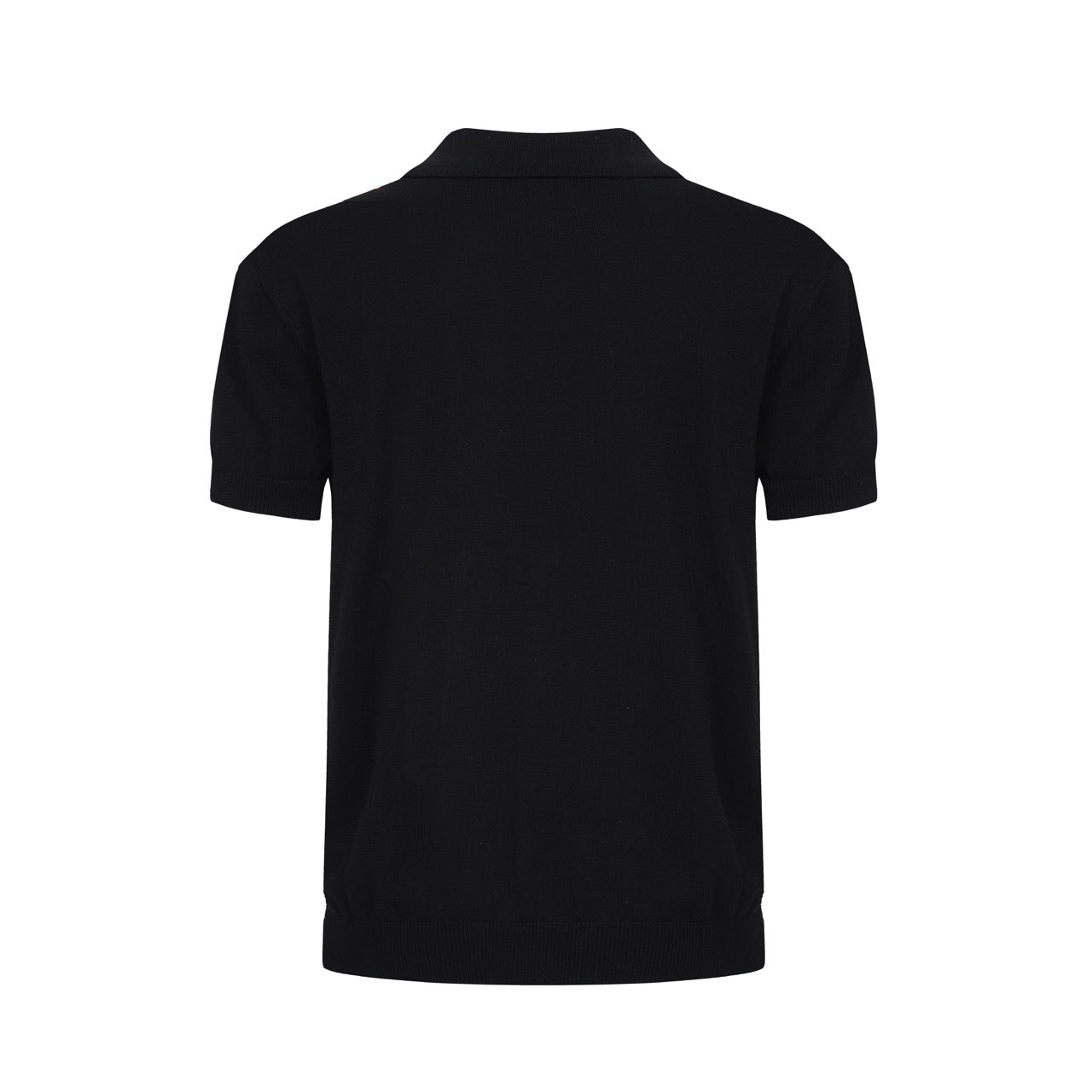 OXKNIT Men Vintage Clothing 1960s Mod Style Casual Black & Orange Knit Retro Polo