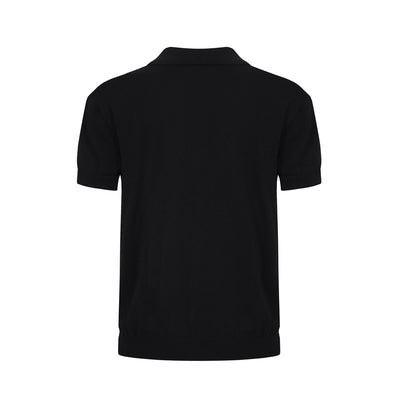 OXKNIT Men Vintage Clothing 1960s Mod Style Casual Black & Orange Knit Retro Polo