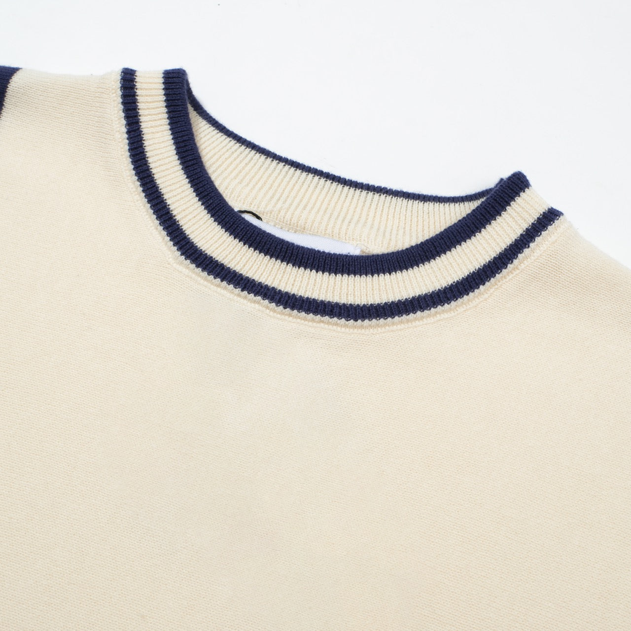 OXKNIT Men Vintage Clothing 1960s Mod Style Casual Blue Racing Stripe Knit Retro Tshirts