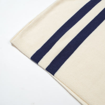 OXKNIT Men Vintage Clothing 1960s Mod Style Casual Blue Racing Stripe Knit Retro Tshirts