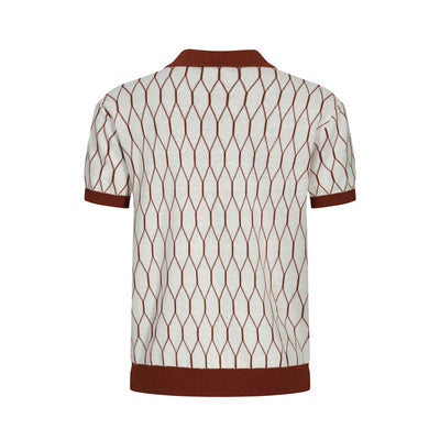 OXKNIT Men Vintage Clothing 1960s Mod Style Casual Brown Knitted Retro Wear