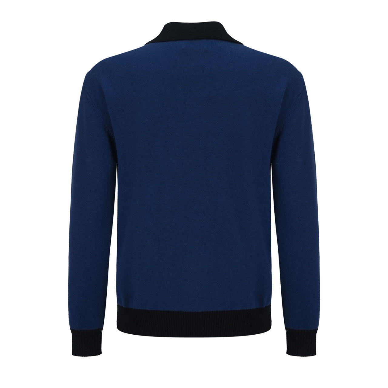 OXKNIT Men Vintage Clothing 1960s Mod Style Casual Dark Blue Zip Knitted Retro Cardigan