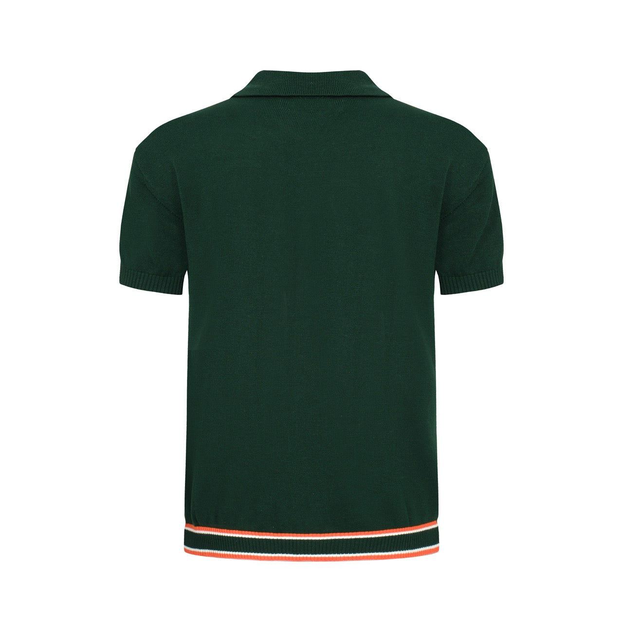 OXKNIT Men Vintage Clothing 1960s Mod Style Casual Dark Green Gradient Yellow Retro Polo