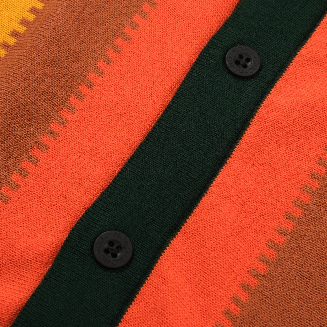 OXKNIT Men Vintage Clothing 1960s Mod Style Casual Dark Green Gradient Yellow Retro Polo
