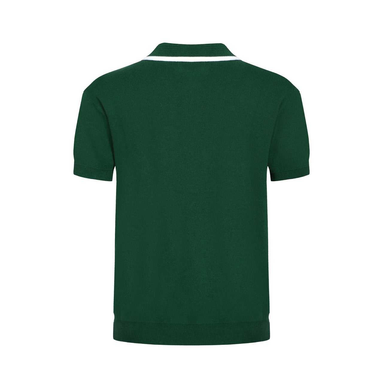OXKNIT Men Vintage Clothing 1960s Mod Style Casual Dark Green Knit Retro Polo