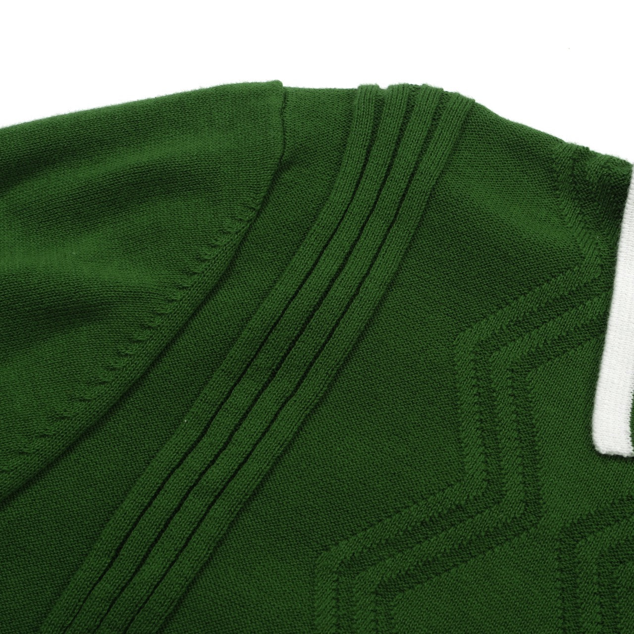 OXKNIT Men Vintage Clothing 1960s Mod Style Casual Dark Green Knit Retro Polo