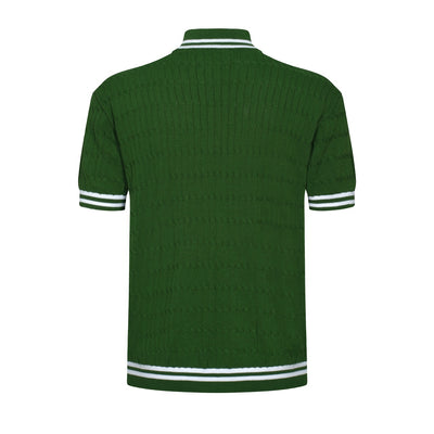 OXKNIT Men Vintage Clothing 1960s Mod Style Casual Dark Green Knitted Wear Retro TShirt