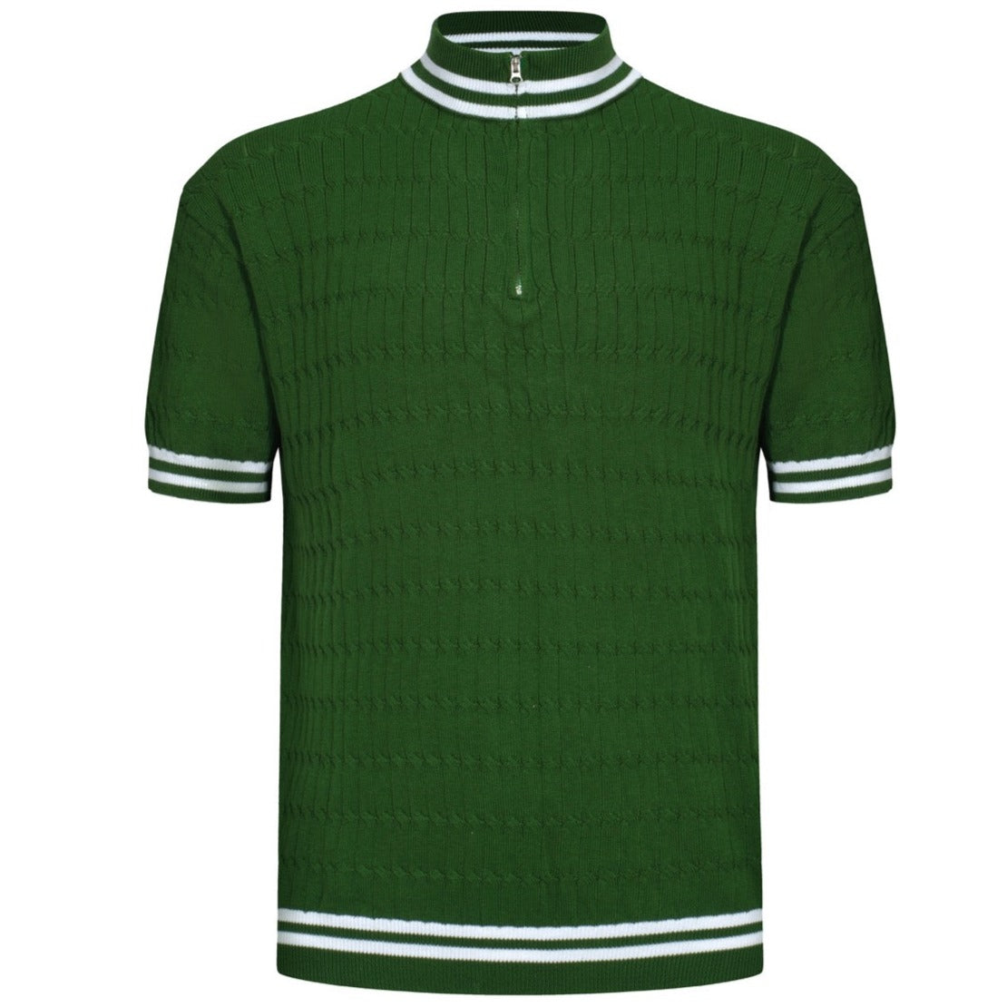 OXKNIT Men Vintage Clothing 1960s Mod Style Casual Dark Green Knitted Wear Retro TShirt