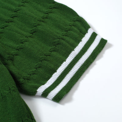 OXKNIT Men Vintage Clothing 1960s Mod Style Casual Dark Green Knitted Wear Retro TShirt