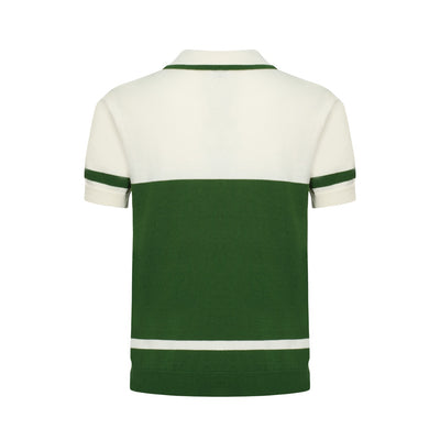OXKNIT Men Vintage Clothing 1960s Mod Style Casual Dark Green Line Knitted Retro Wear