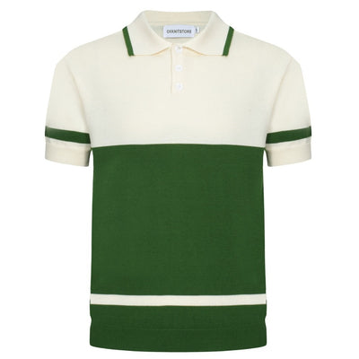 OXKNIT Men Vintage Clothing 1960s Mod Style Casual Dark Green Line Knitted Retro Wear