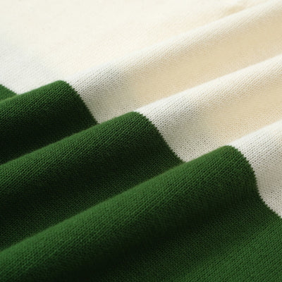 OXKNIT Men Vintage Clothing 1960s Mod Style Casual Dark Green Line Knitted Retro Wear