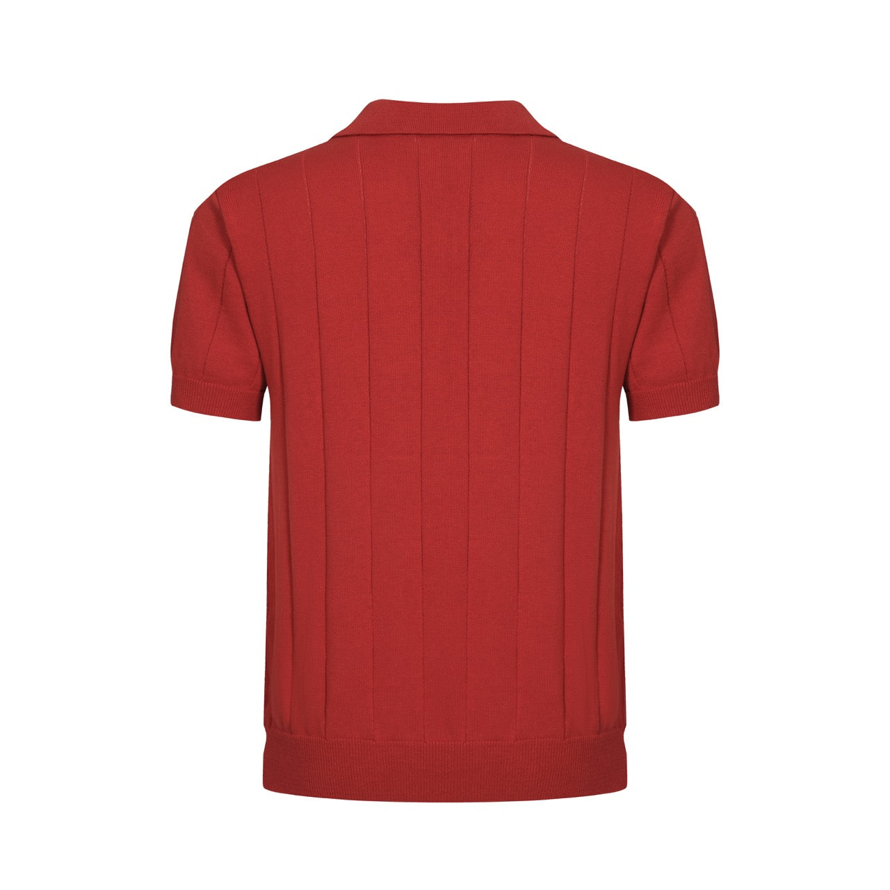 OXKNIT Men Vintage Clothing 1960s Mod Style Casual Dark Red Knit Retro Polo