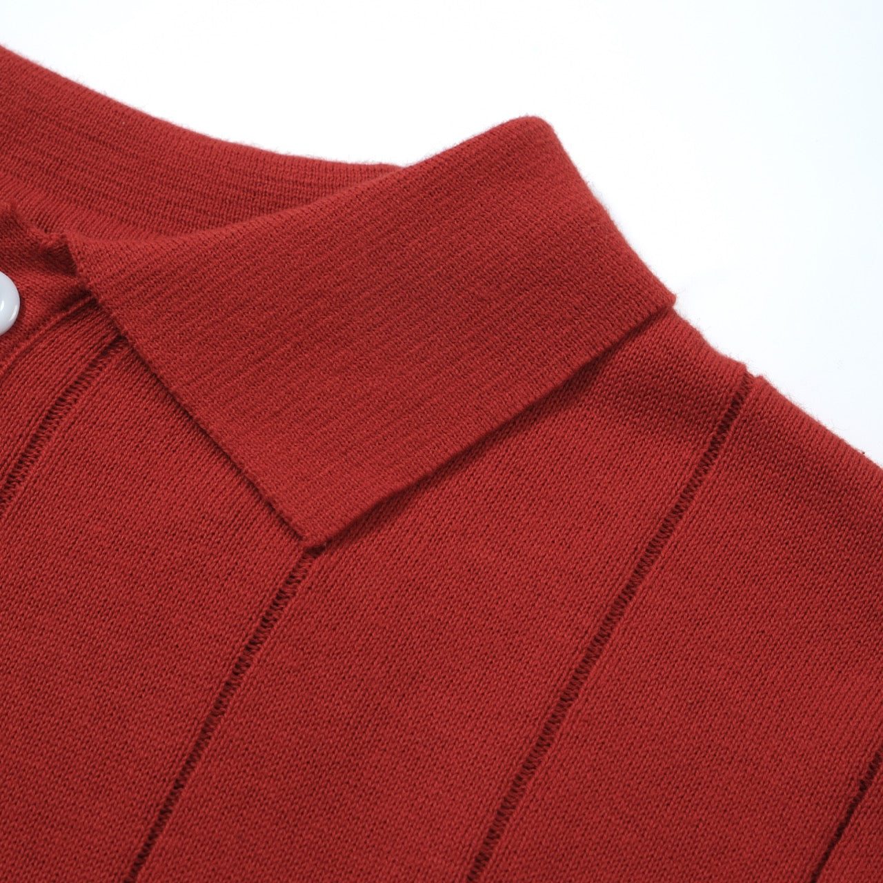 OXKNIT Men Vintage Clothing 1960s Mod Style Casual Dark Red Knit Retro Polo