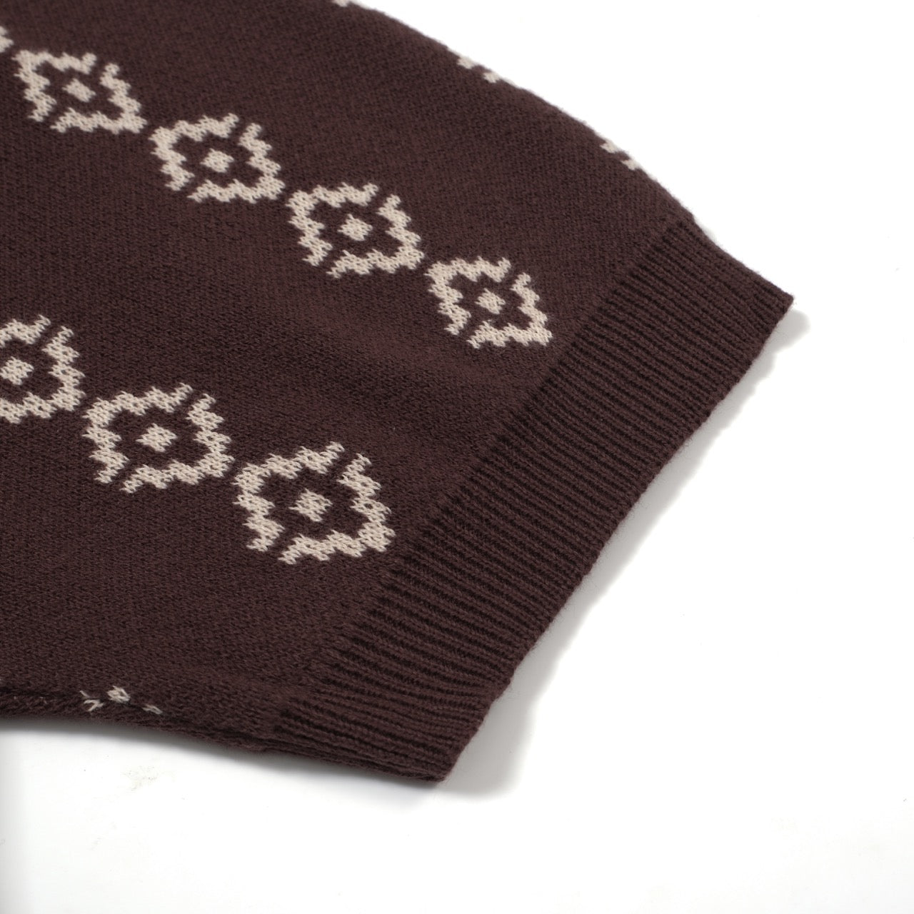 OXKNIT Men Vintage Clothing 1960s Mod Style Casual Deep Brown Knit Retro Polo Shirts