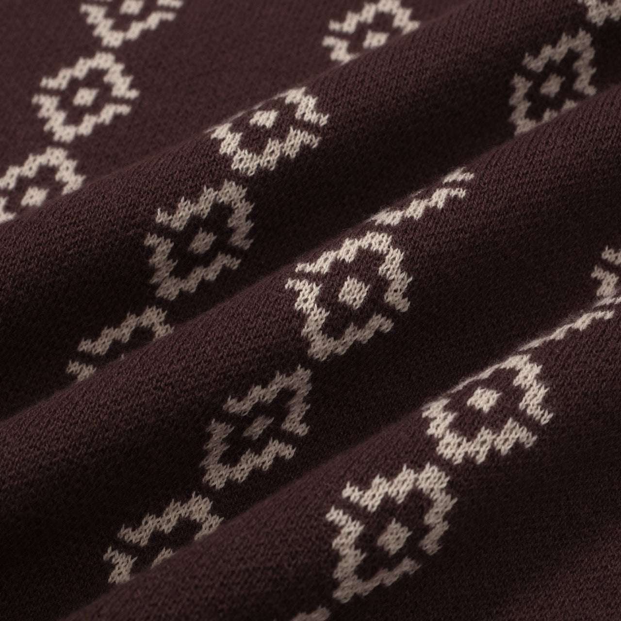 OXKNIT Men Vintage Clothing 1960s Mod Style Casual Deep Brown Knit Retro Polo Shirts
