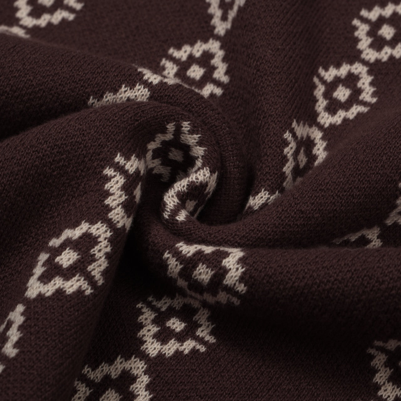 OXKNIT Men Vintage Clothing 1960s Mod Style Casual Deep Brown Knit Retro Polo Shirts