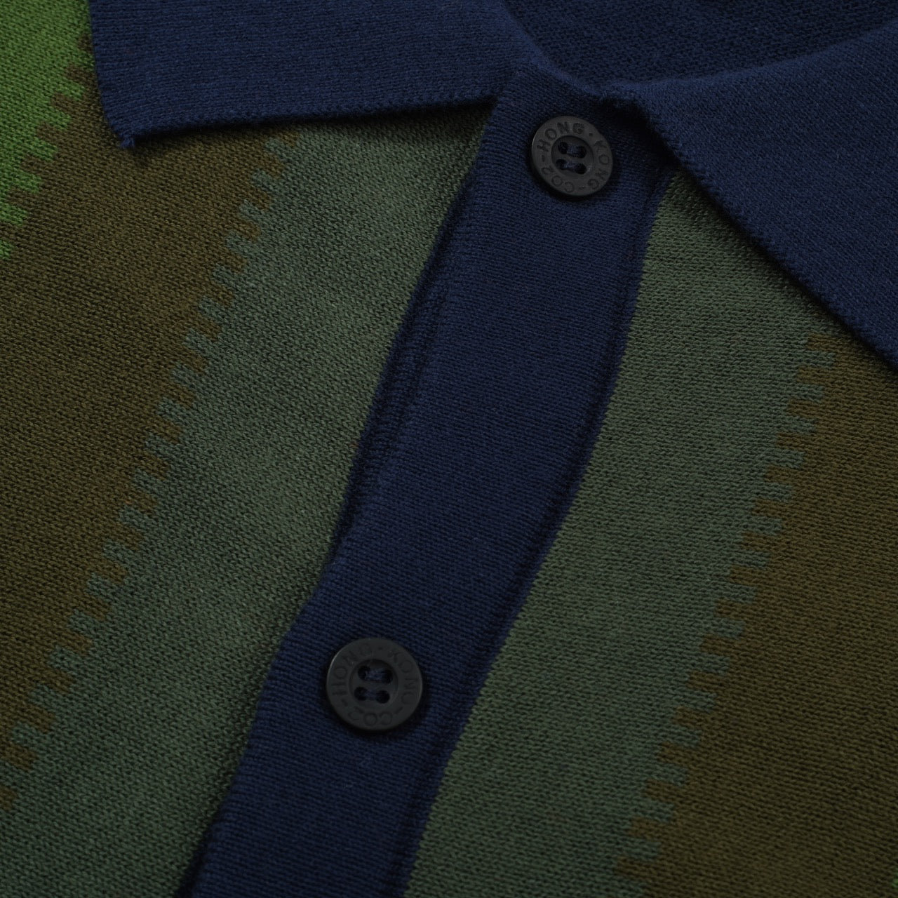 トップス tightbooth STRIPE KNIT POLO OLIVE XL STRIPE KNIT OPEN POLO - TIGHTBOOTH® タイトブース オフィシャル