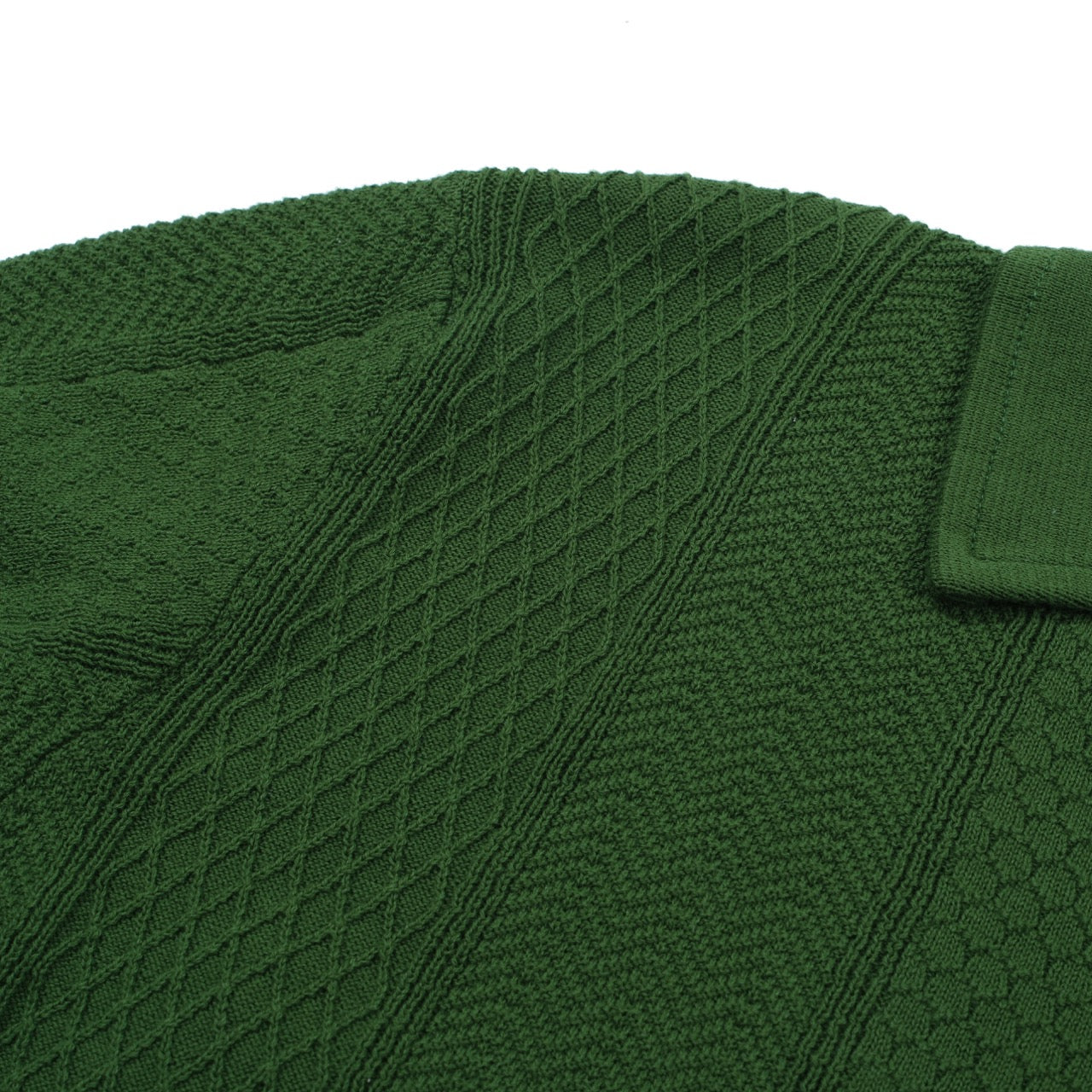 OXKNIT Men Vintage Clothing 1960s Mod Style Casual Green Knit Retro Polo