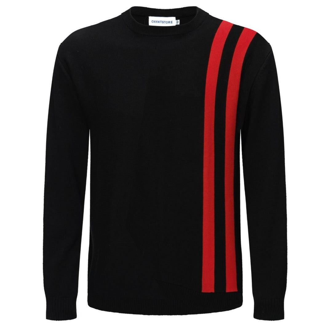 OXKNIT Men Vintage Clothing 1960s Mod Style Casual Knit Black T-Shirt ...