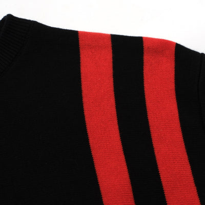 OXKNIT Men Vintage Clothing 1960s Mod Style Casual Knit Black Racing Retro Jumper