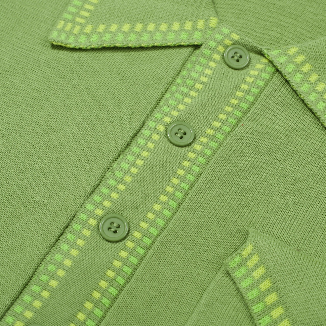 OXKNIT Men Vintage Clothing 1960s Mod Style Casual Light Green Knit Retro Polo