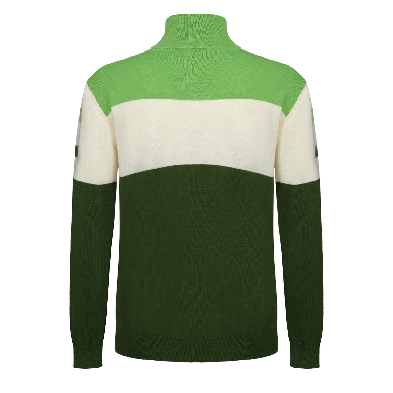 OXKNIT Men Vintage Clothing 1960s Mod Style Casual Long Sleeve Green Retro Racing Jumper