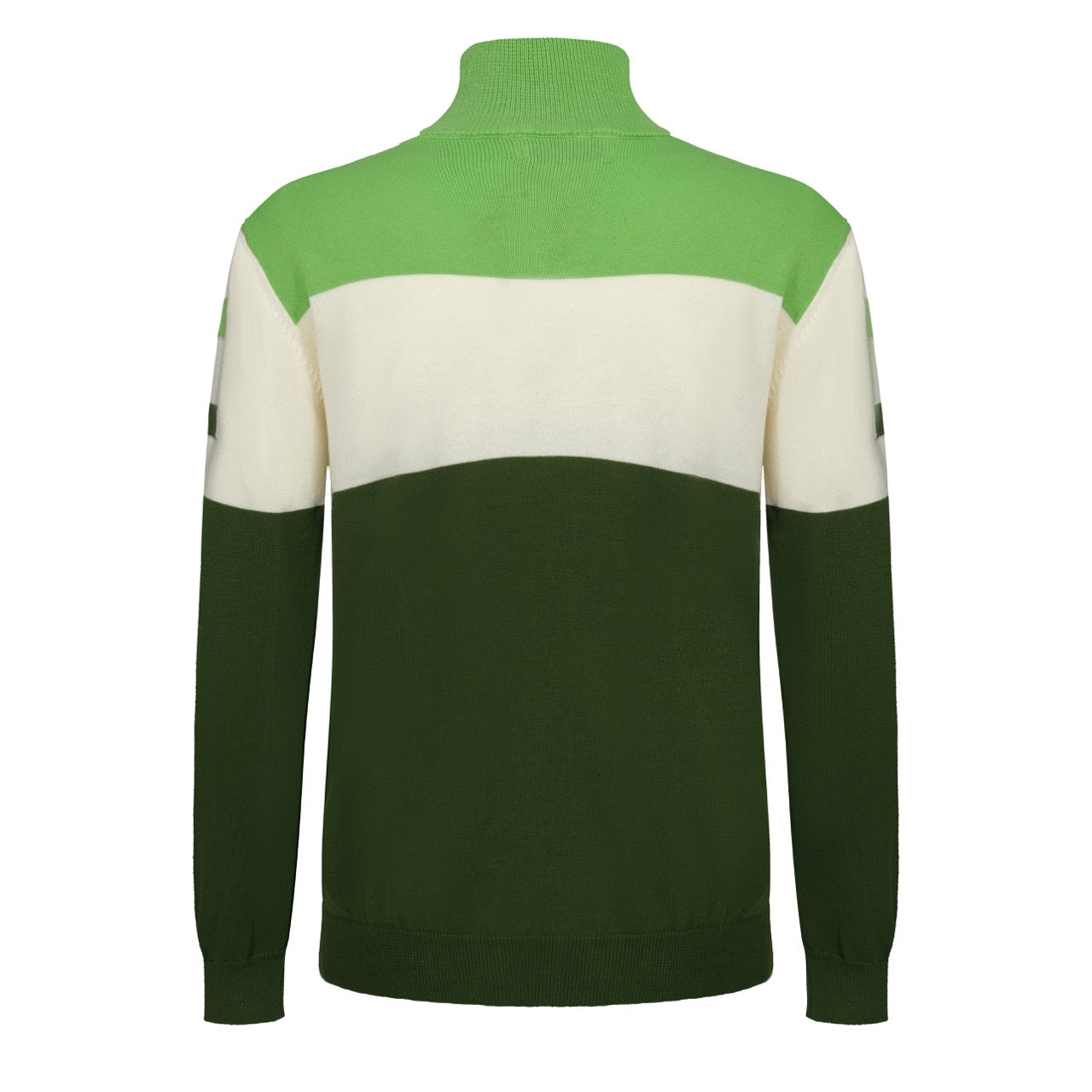 OXKNIT Men Vintage Clothing 1960s Mod Style Casual Long Sleeve Green Retro Racing Jumper