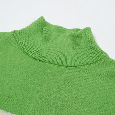 OXKNIT Men Vintage Clothing 1960s Mod Style Casual Long Sleeve Green Retro Racing Jumper