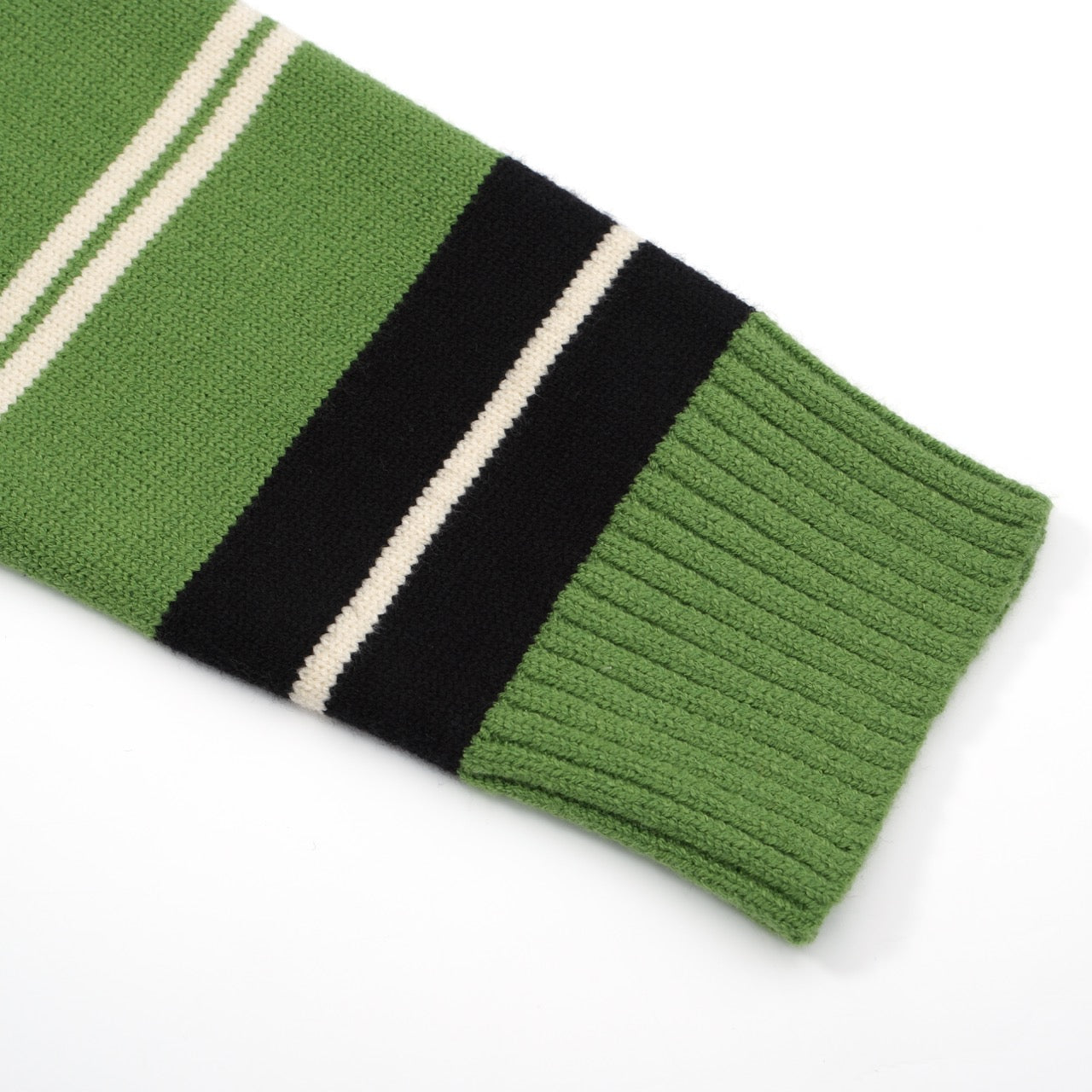 Men's Retro 1970s Stripe Knit Sweater | Vintage Green with