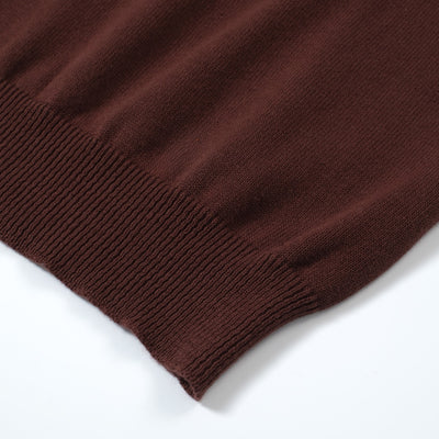 OXKNIT Men Vintage Clothing 1960s Mod Style Casual Rainbow Line Brown Knitted Retro Wear