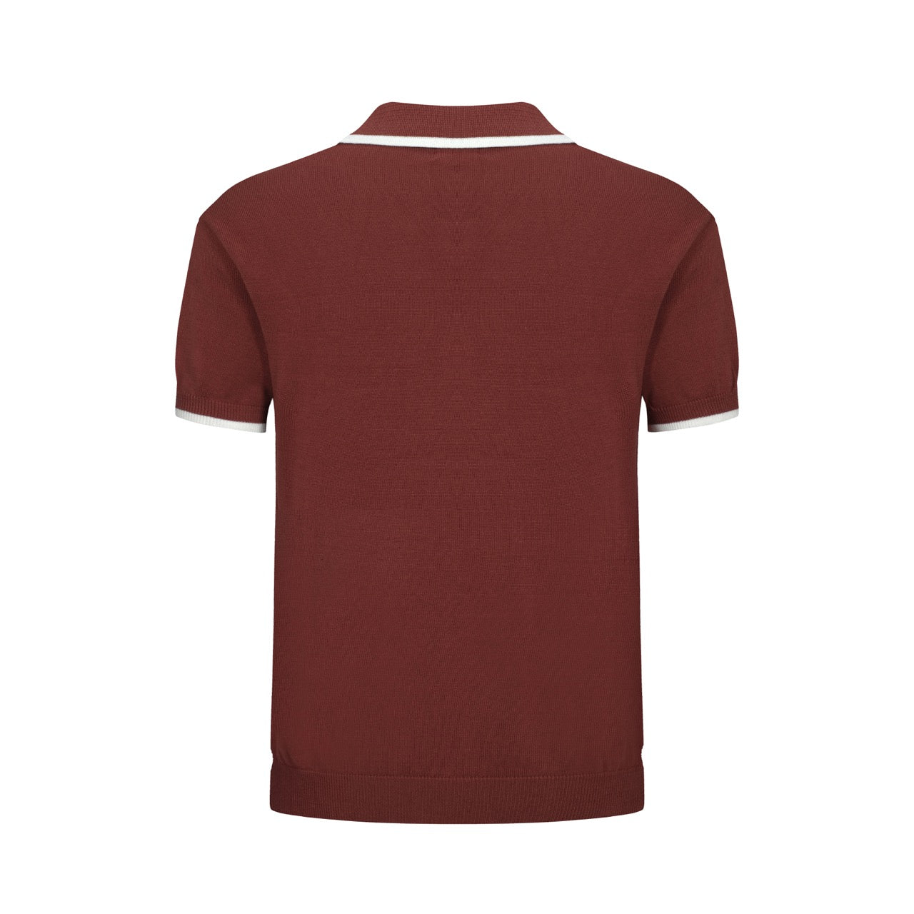 OXKNIT Men Vintage Clothing 1960s Mod Style Casual Red Brown Knitted Retro Polo Single Pocket
