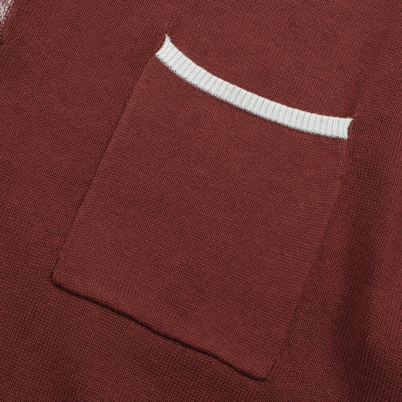 OXKNIT Men Vintage Clothing 1960s Mod Style Casual Red Brown Knitted Retro Polo Single Pocket