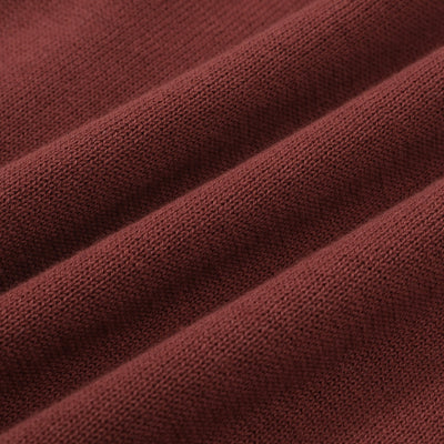 OXKNIT Men Vintage Clothing 1960s Mod Style Casual Red Brown Knitted Retro Polo Single Pocket