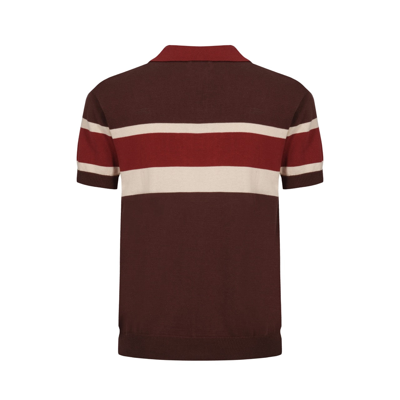 OXKNIT Men Vintage Clothing 1960s Mod Style Casual Red Brown Line Knitted Retro Wear