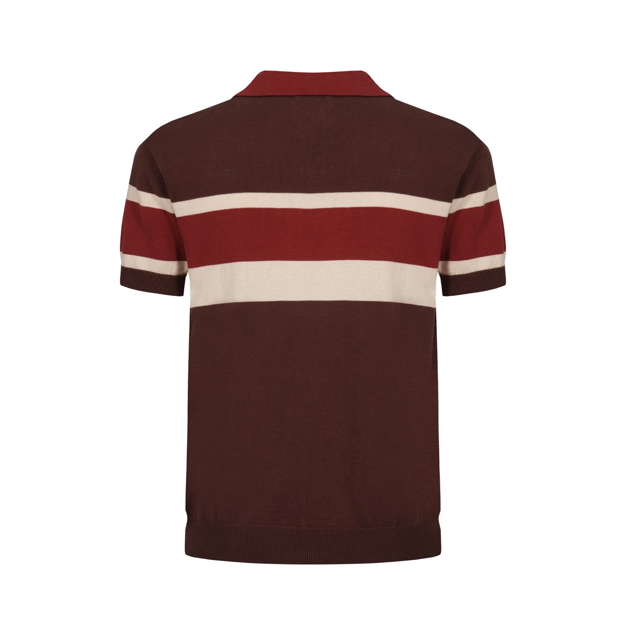 OXKNIT Men Vintage Clothing 1960s Mod Style Casual Red Brown Line Knitted Retro Wear