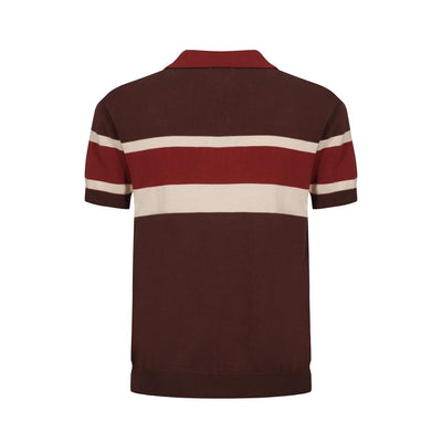 OXKNIT Men Vintage Clothing 1960s Mod Style Casual Red Brown Line Knitted Retro Wear