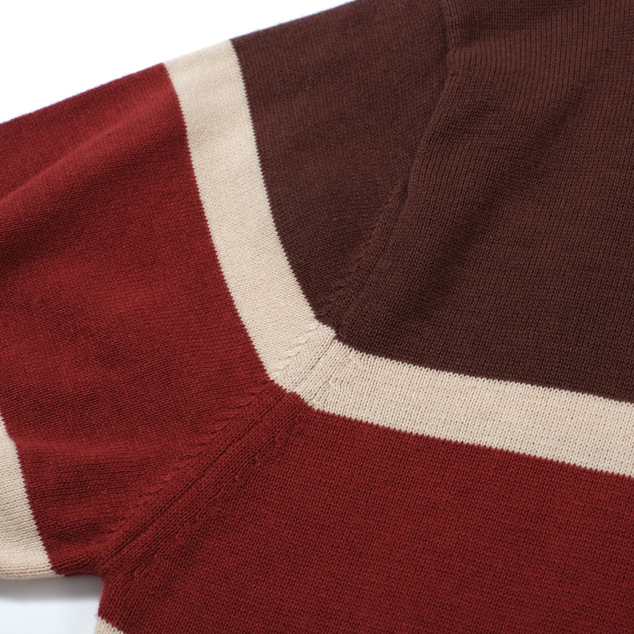 OXKNIT Men Vintage Clothing 1960s Mod Style Casual Red Brown Line Knitted Retro Wear