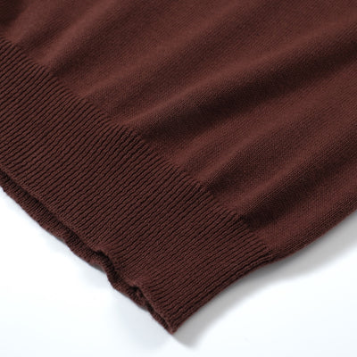 OXKNIT Men Vintage Clothing 1960s Mod Style Casual Red Brown Line Knitted Retro Wear