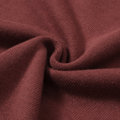 OXKNIT Men Vintage Clothing 1960s Mod Style Casual Red Knitted Dark Brown Knit Retro Polo