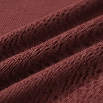 OXKNIT Men Vintage Clothing 1960s Mod Style Casual Red Knitted Dark Brown Knit Retro Polo