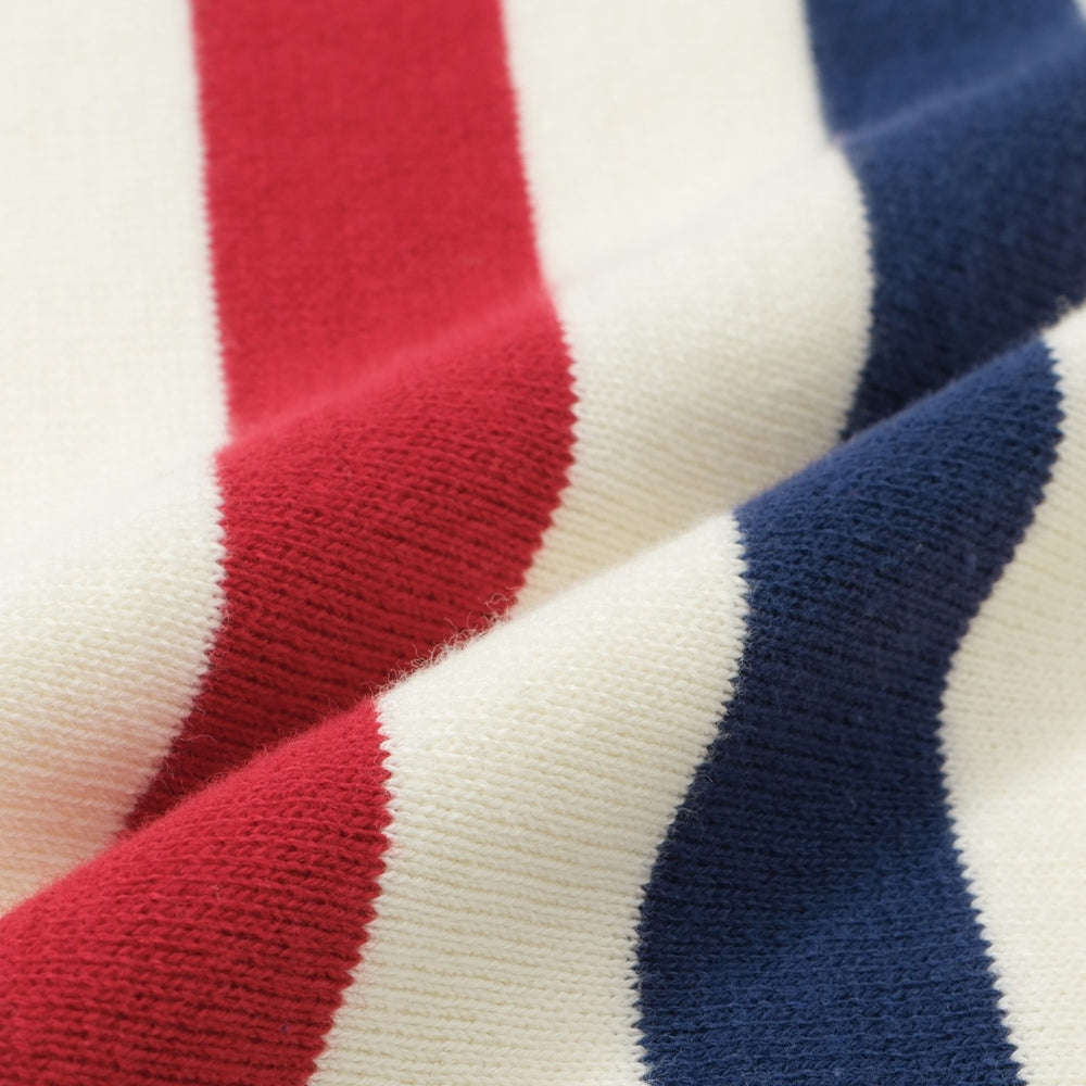 OXKNIT Men Vintage Clothing 1960s Mod Style Casual Red&Blue Racing White Retro Tshirt