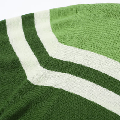 OXKNIT Men Vintage Clothing 1960s Mod Style Casual Short Sleeve Green Knitwear Retro Tshirt