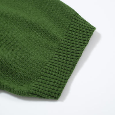 OXKNIT Men Vintage Clothing 1960s Mod Style Casual Short Sleeve Green Knitwear Retro Tshirt
