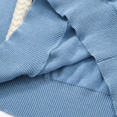 OXKNIT Men Vintage Clothing 1960s Mod Style Casual Stripe Blue Knit ...